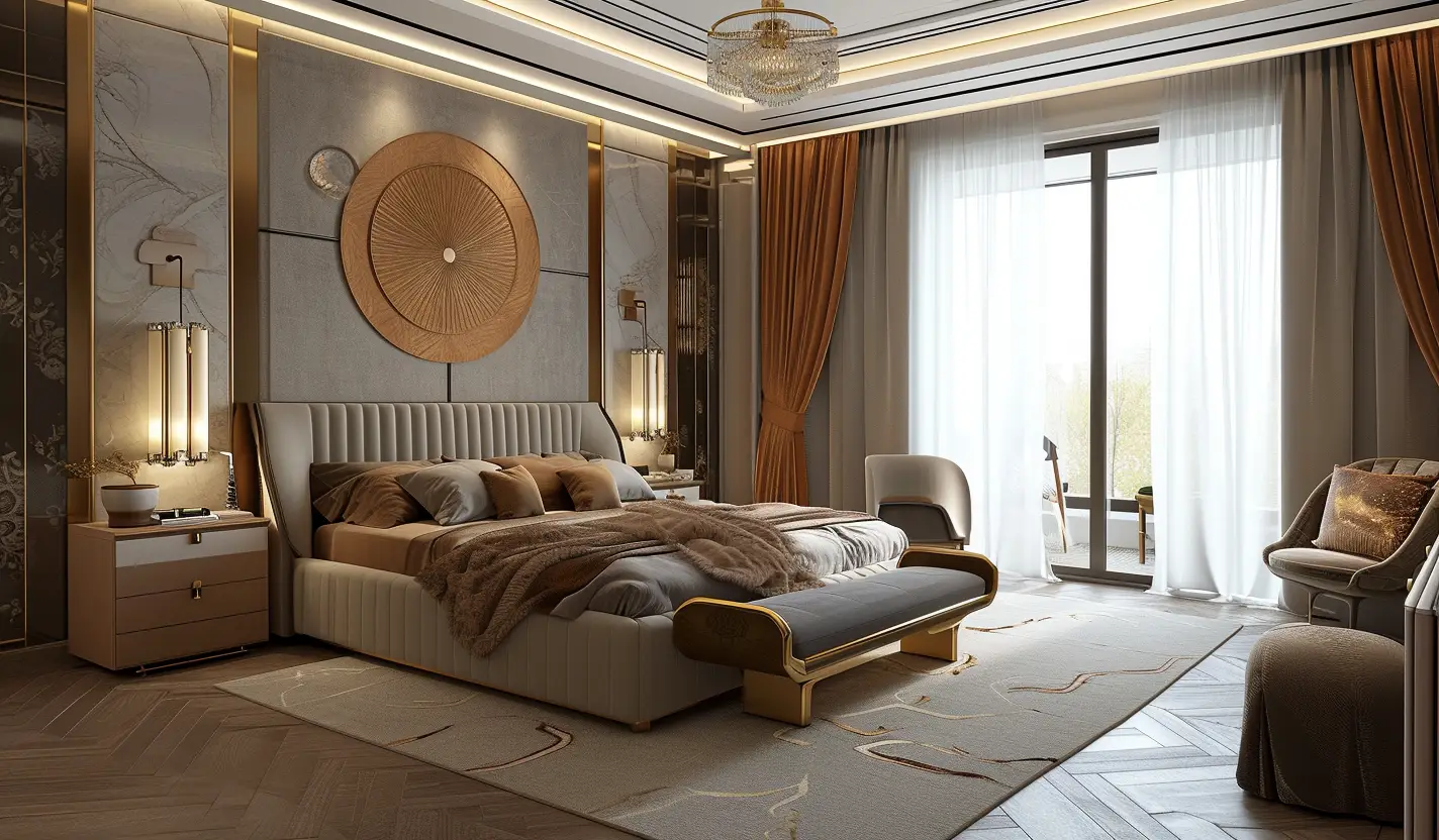 Turkish-inspired bedroom with ornate detailing