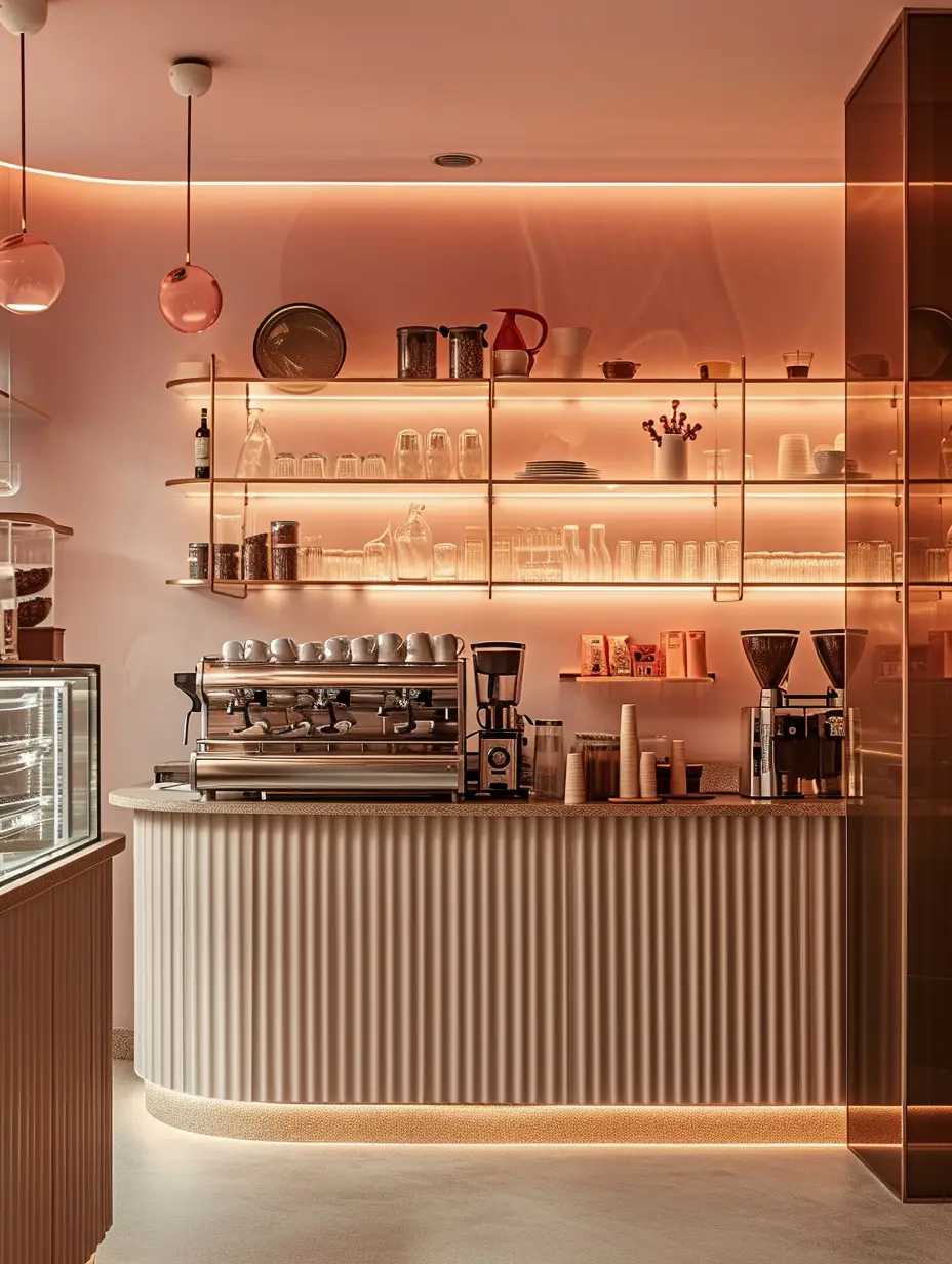 Café and roastery interior in Delhi