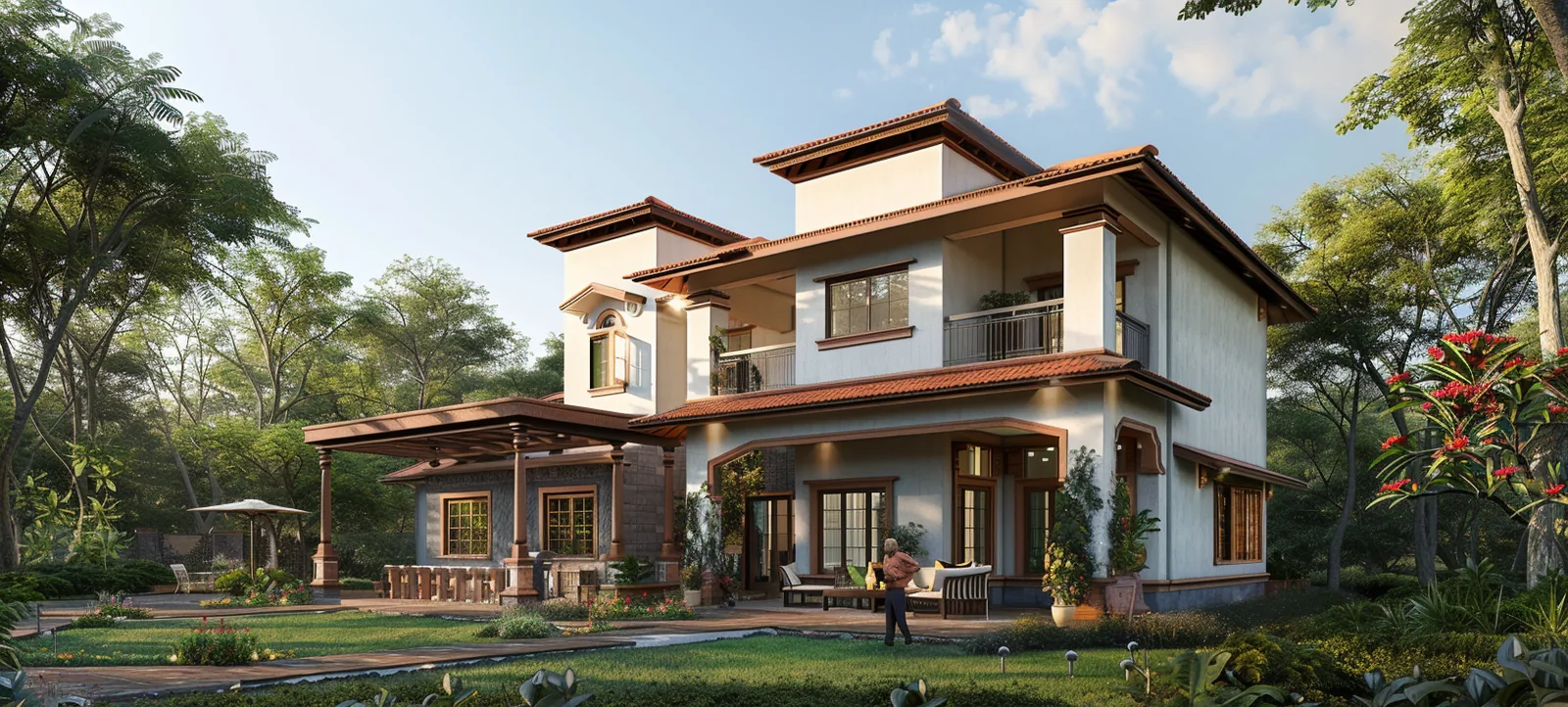 Luxury villa facade in Delhi NCR