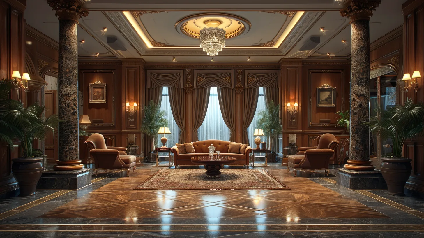 Grand double-height living room