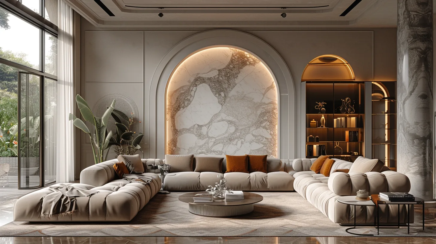 Luxury living room with statement seating