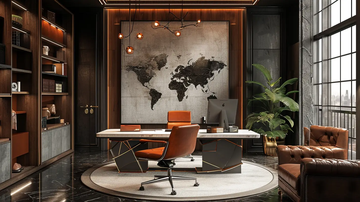 Industrial-style commercial office interior